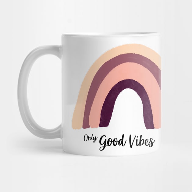 Only good vibes. Rainbow gift boho t-shirt by Lobster Pixels